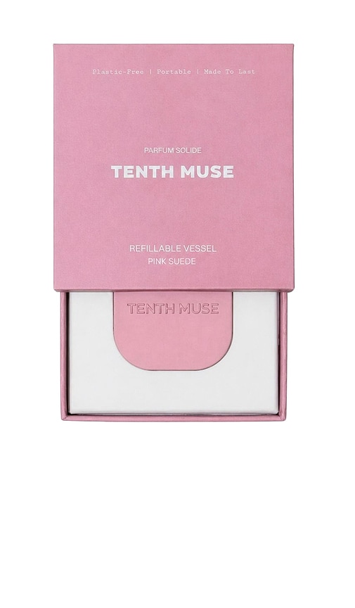 Tenth Muse Refillable Vessel in Pink Sueded.