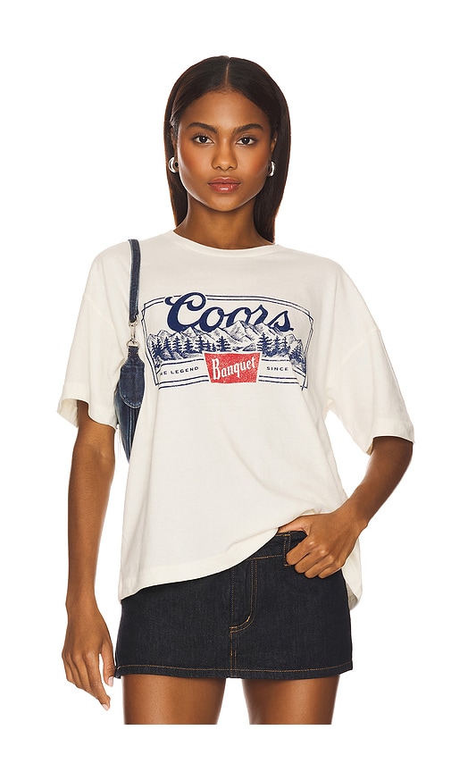 Coors Banquet Beer Cropped Tee in Cream. - size XL/1X (also in L, XS)