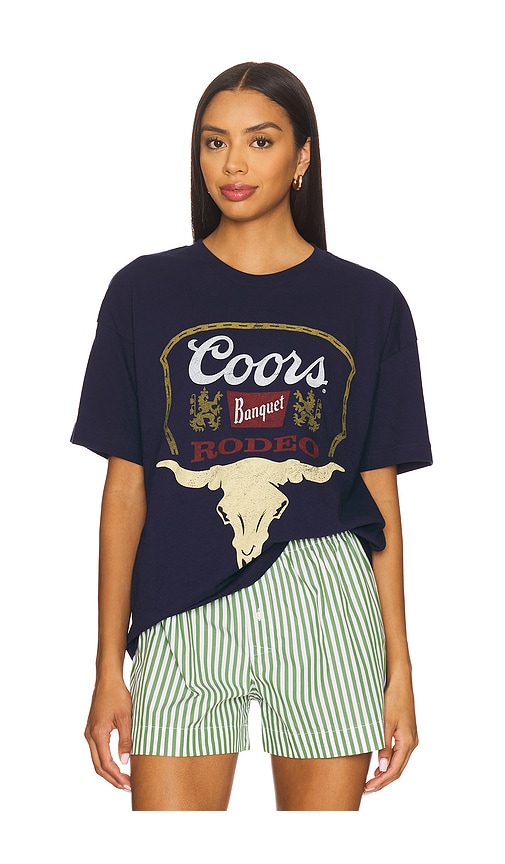 Coors Banquet Beer Cropped Tee in Navy. - size XL/1X (also in L, M, S, XS)