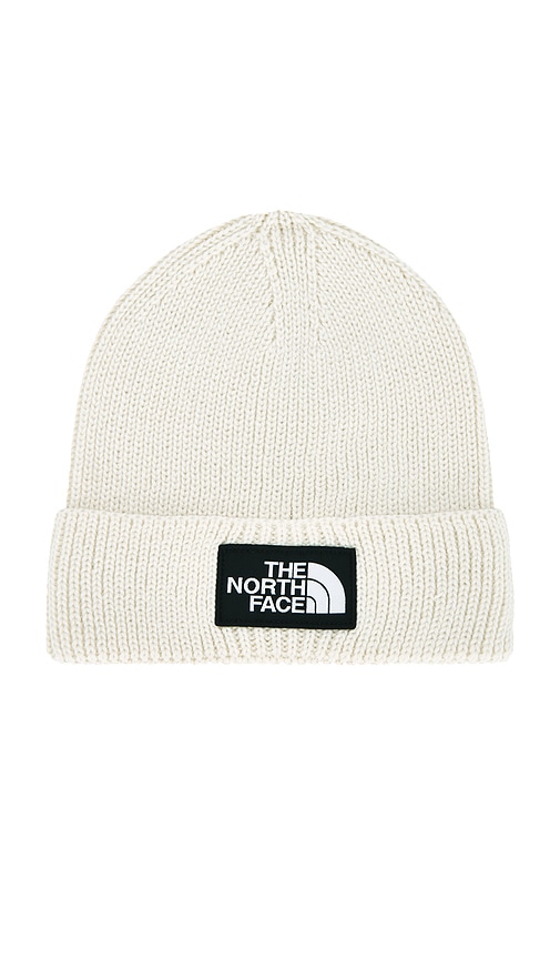 The North Face Logo Box Cuffed Beanie In Neutral