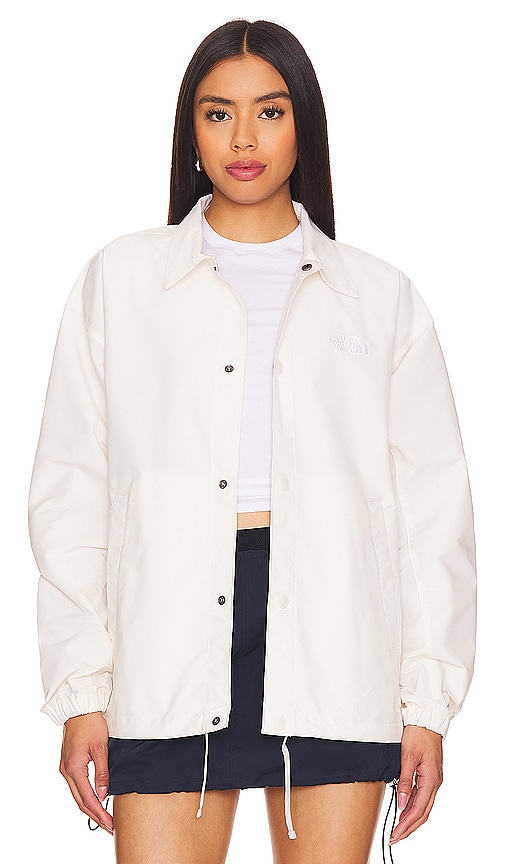 The North Face Easy Wind Coaches Jacket In White Dune