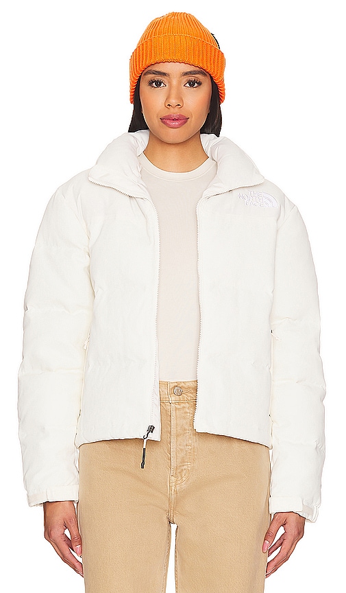 The North Face W 92 Ripstop Nuptse Jacket In White Dune