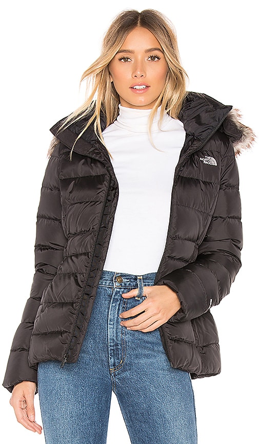 The North Face Gotham Jacket II With Faux Fur Trim in TNF Black