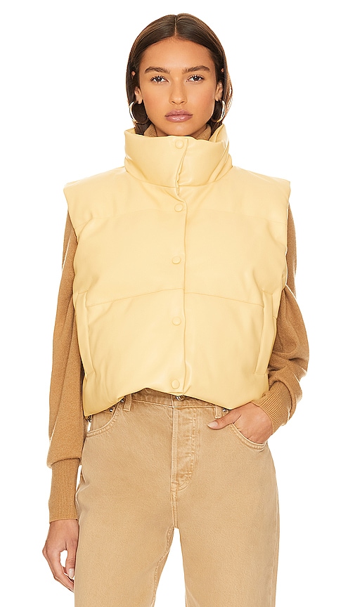 Shop Toast Society Atlas Faux Leather Vest In Yellow
