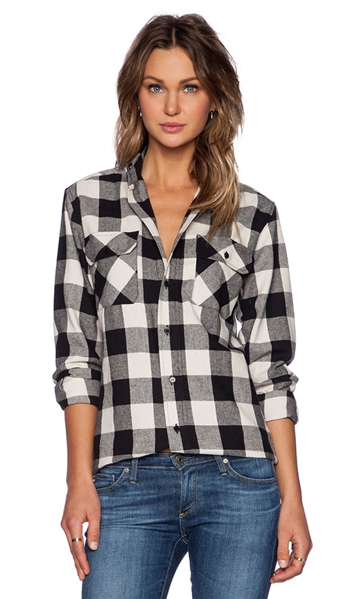 Toby Heart Ginger Bridget Oversized Shirt in Black & Cream Check | REVOLVE