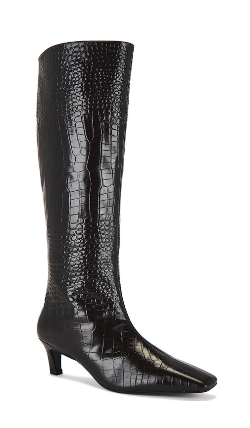 Tony Bianco Evysa Boots Black Croc In Black