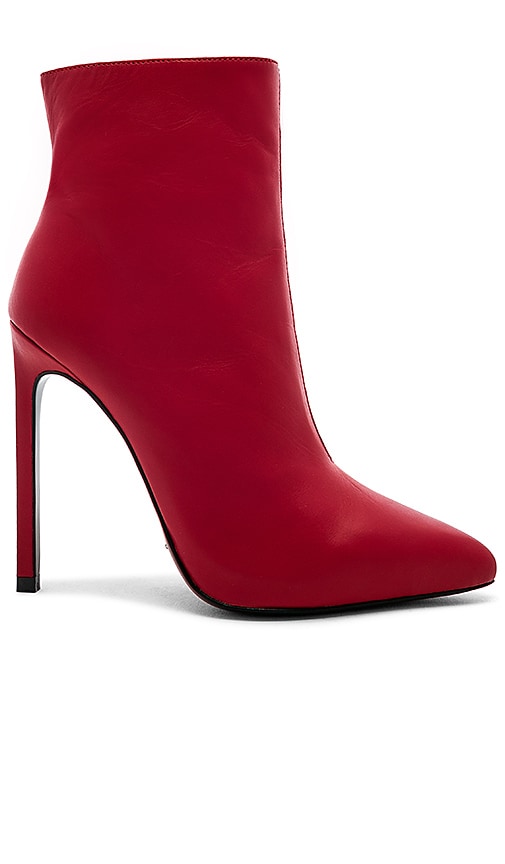 red leather booties