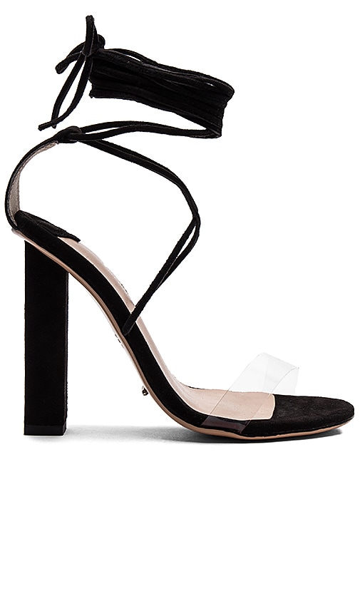 Tony Bianco Kendall Heel in Clear & Black Suede | REVOLVE