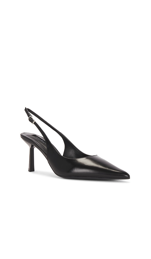 Shop Tony Bianco Baz Sling Back In Black Hi Shine