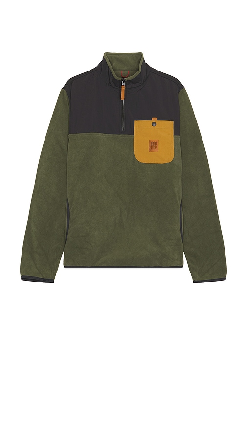 TOPO DESIGNS 1/4 Zip Pullover in Beetle & Black