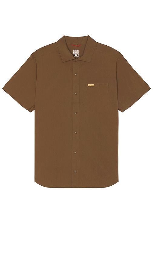 Shop Topo Designs Global Short Sleeve Shirt In Brown