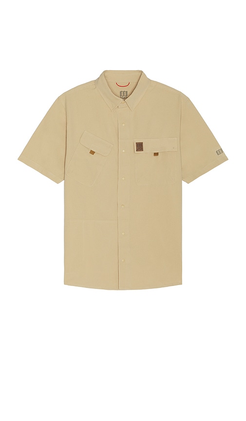 Topo Designs Retro River Short Sleeve Shirt In 撒哈拉沙丘色