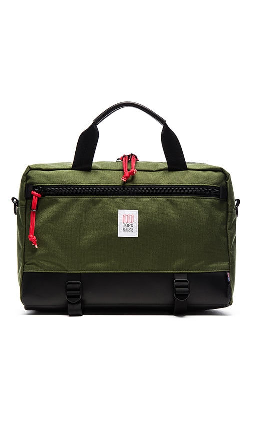 TOPO DESIGNS Commuter Briefcase in Olive Black Leather REVOLVE