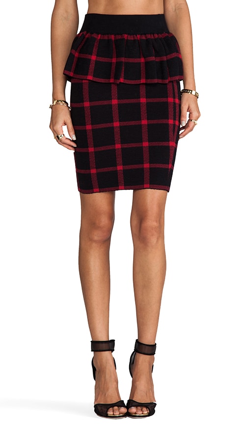 Torn by Ronny Kobo Jaden Casual Plaid Skirt - Black & Red | REVOLVE