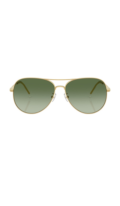 Tory Burch Aviator Sunglasses in Yellow Gold & Green