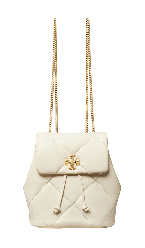 Tory Burch Kira Diamond Quilt Small Backpack In White