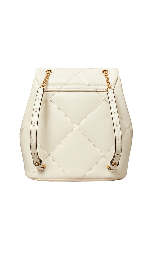Tory Burch Kira Diamond Quilt Small Backpack In White