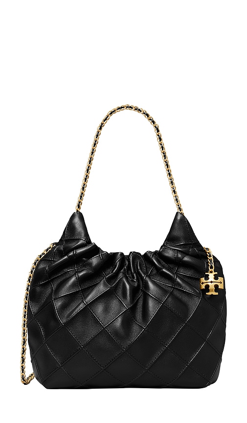 Tory Burch Fleming Mini Hobo Bag In Black