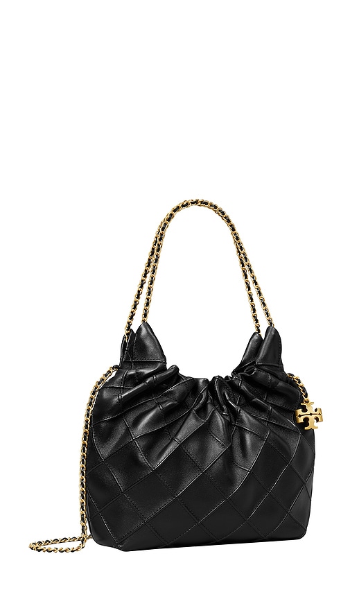 Tory Burch Fleming Mini Hobo Bag In Black