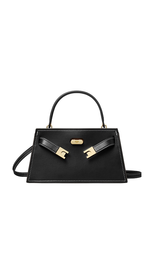 Tory Burch Lee Radziwill Pebble Mini Top Handle Bag In Black