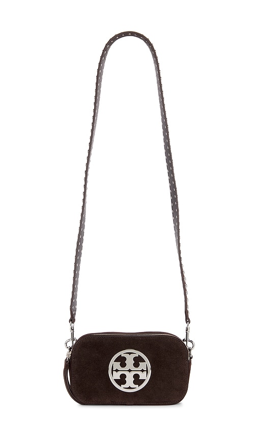 Tory Burch Miller Suede Mini Crossbody Bag In Black