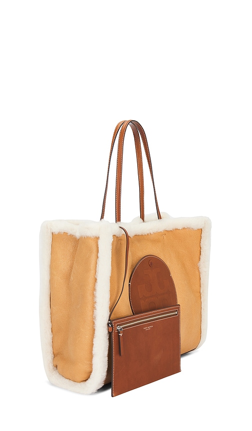  Tory Burch Ella Shearling Tote In Tan. 