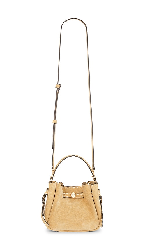 Tory Burch Romy Suede Pick Stitch Mini Bucket Bag