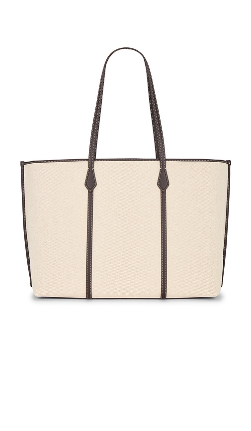 Tory Burch Perry Canvas Tote Bag Work Style In Nude