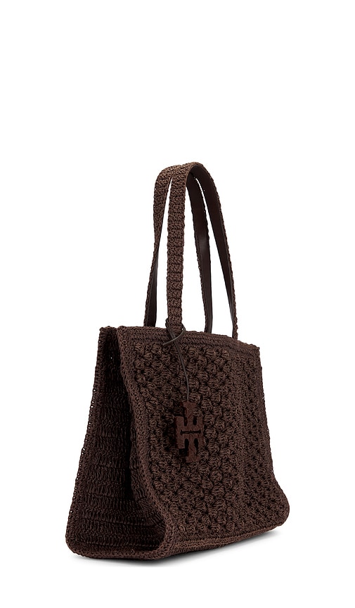  Tory Burch Kleine Tragetasche Mit Handgehäkeltem Popcornmuster Ella In Brown. 