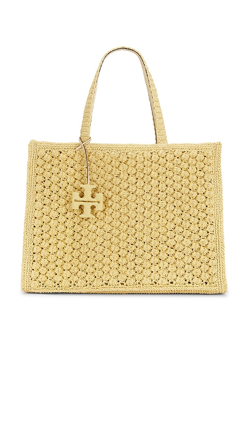 Tory Burch Ella Hand Crocheted Popcorn Stitch Large Tote Bag
