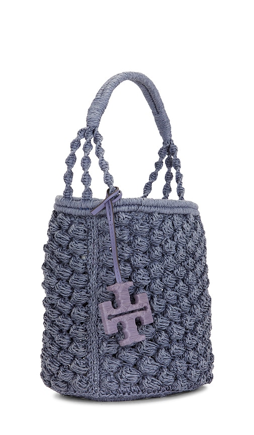  Tory Burch Handgehäkelte Beuteltasche Mit Popcorn-muster Ella In Grey. 