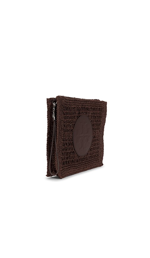  Tory Burch Ella Hand-crocheted Pouch In Brown. 