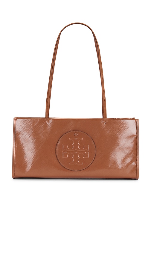 Tory Burch Ella East-West Tote Bag in Tan.