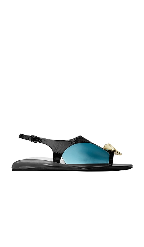 Tory Burch Patos Leather Pressed Coin Slingback Sandals In Black