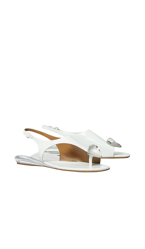 Tory Burch Patos Slingback Sandals Bianco In White