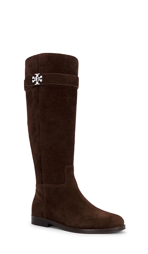 Tory Burch T Lock Riding Boot In Brown