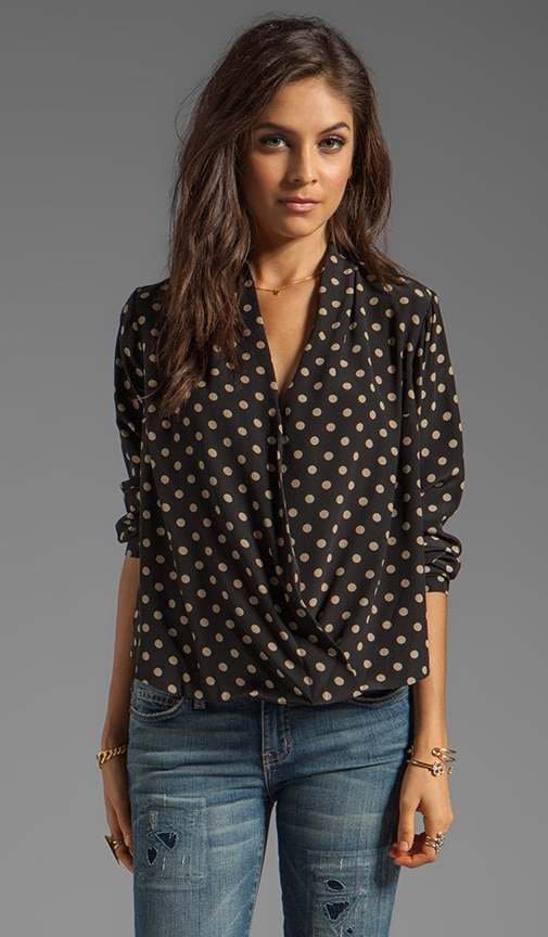 Polka Dots Surplice Blouse