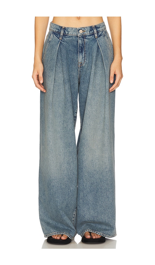 Linda Mid Rise Pleated Wide Leg in Blue. - size 32 (also in 24, 25, 26, 27, 28, 29, 30, 31)
