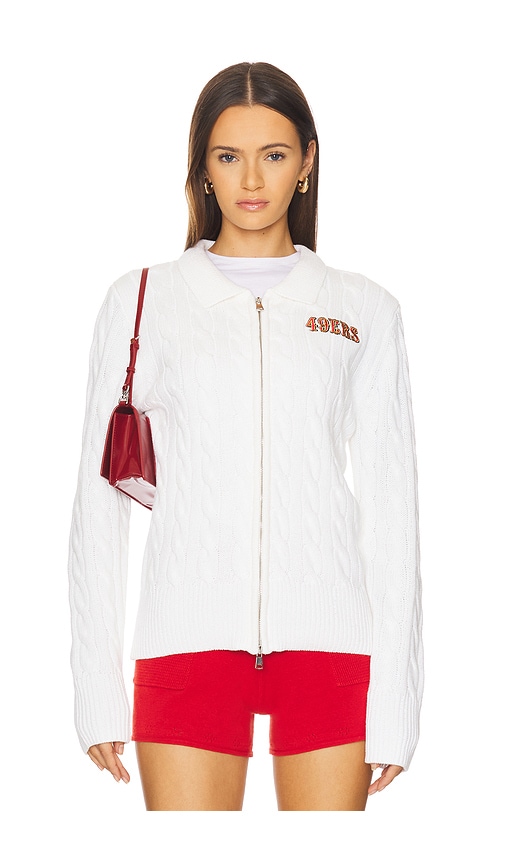  Terez Chaqueta De Punto Con Cremallera San Francisco 49ers En Color Blanco Talla L  (también En M, S, Xl, Xs). 