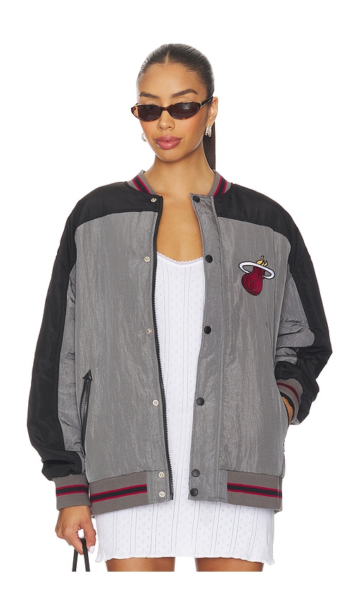 Terez x REVOLVE Miami Heat Double Yoke Bomber in Black. Size S. Also in XXS, XS.