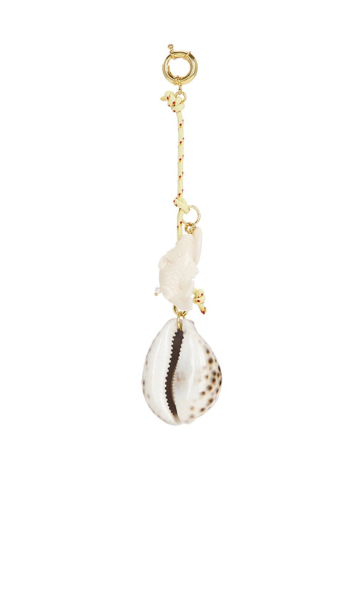 Timeless Pearly Rope & Shells Rope Keychain In Yellow