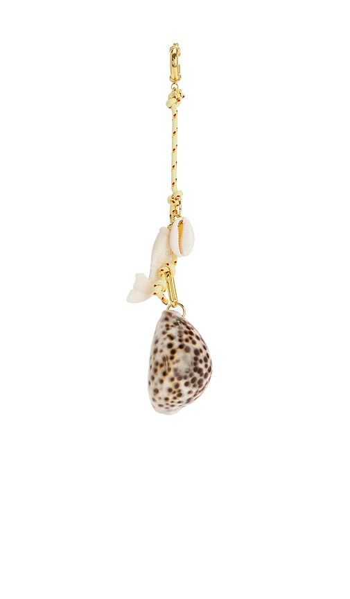 Timeless Pearly Rope & Shells Rope Keychain In Yellow. 