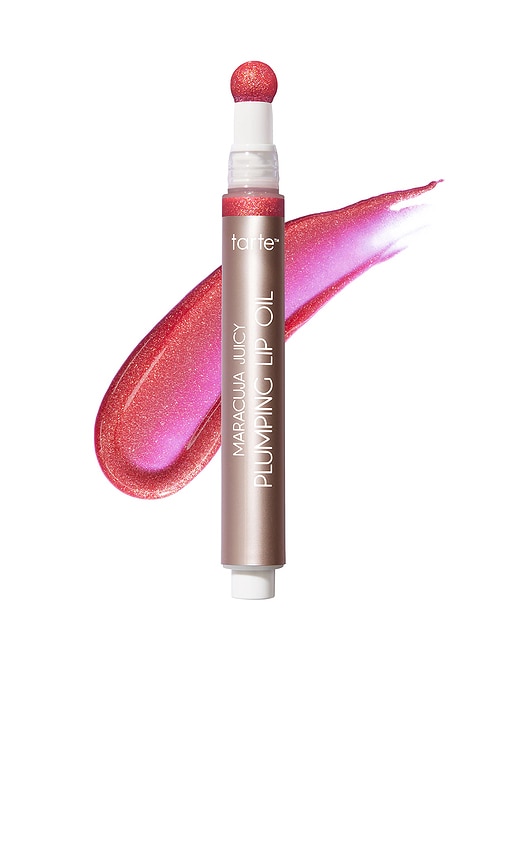 Maracuja Juicy Plumping Lip Oil in Shimmering Hibiscus.