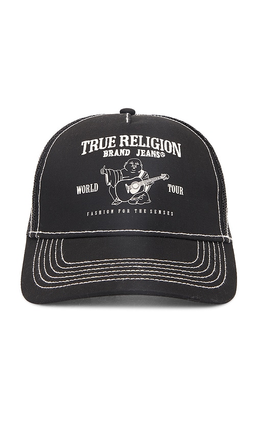 Shop True Religion Buddha Logo Trucker Hat In 黑色