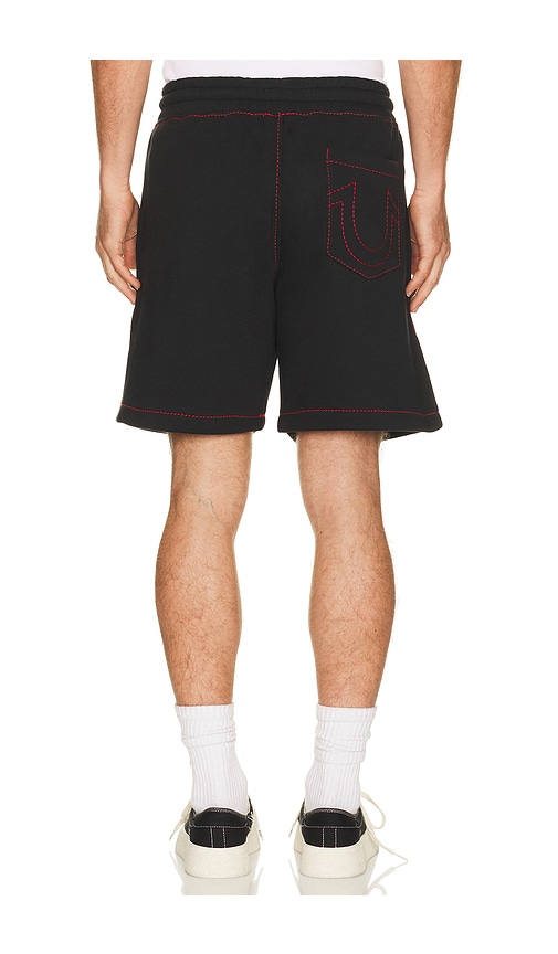 True Religion Buddha Face Big T Fleece Shorts | Thumbnail 2 True Religion Buddha Face Big T Fleece Shorts | Thumbnail 2