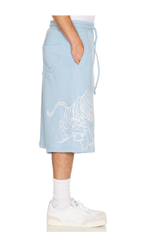 True Religion Tiger Script Mikey Fleece Shorts | Thumbnail 2