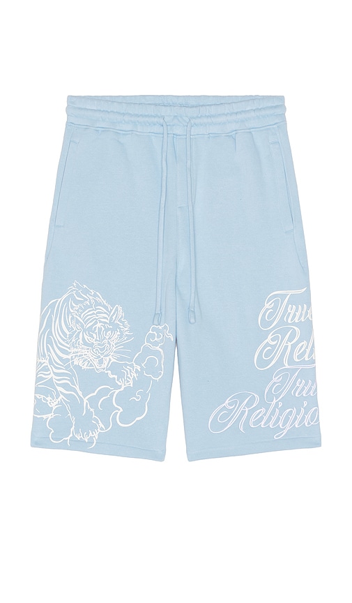 True Religion Tiger Script Mikey Fleece Shorts | Thumbnail 6