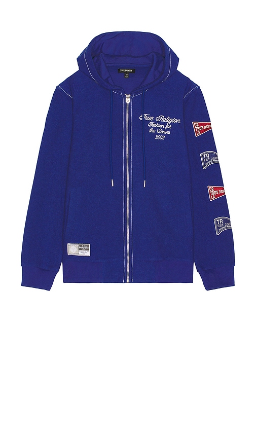 Reverse Terry Zip Up Hoodie in Royal. - size L (also in M, S, XL/1X) - True Religion - Modalova