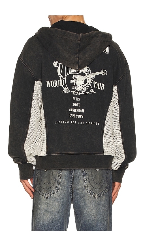 True Religion Zip Up Hoodie In Black