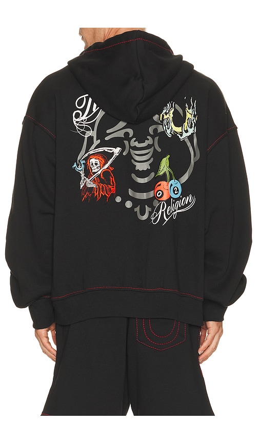 True Religion Buddha Face Big T Boxy Zip Up Hoodie | Thumbnail 2 True Religion Buddha Face Big T Boxy Zip Up Hoodie | Thumbnail 2